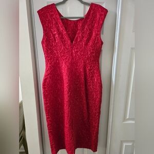 Calvin Klein Textured Red Midi Dress